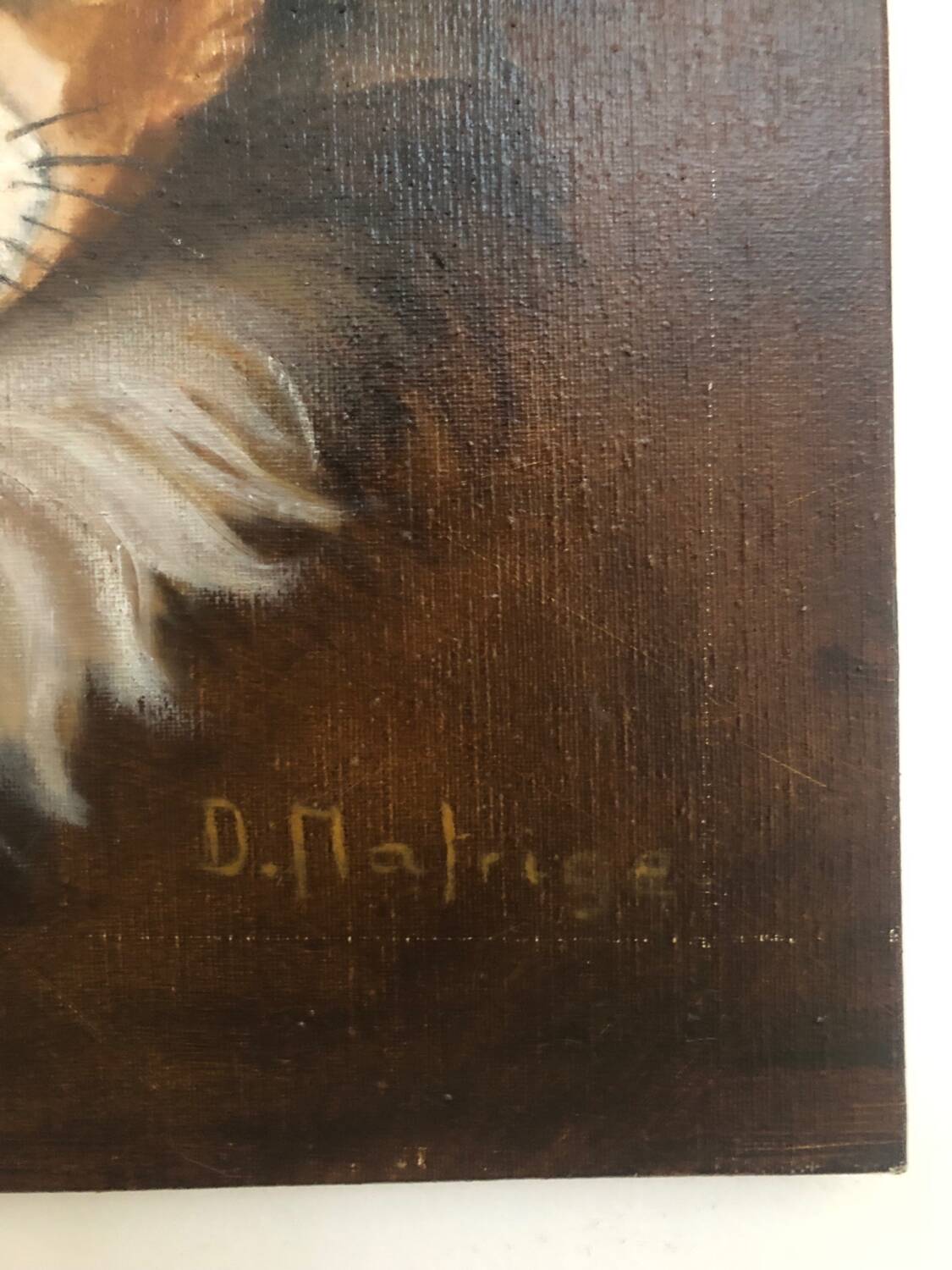 Oil on canvas dog portrait