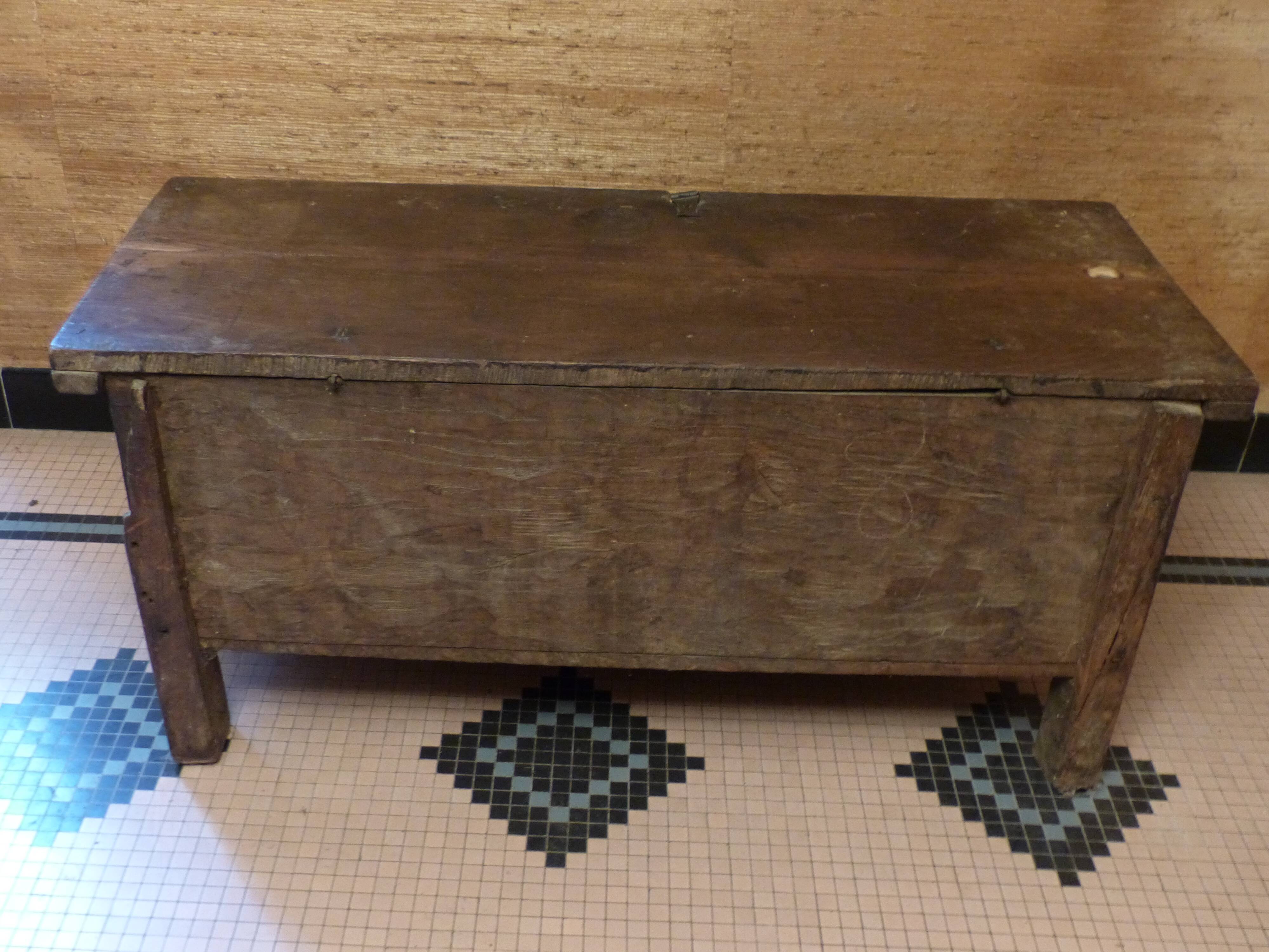 Old sulpture wooden chest