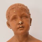 Plaster bust from the Belle Époque period by Jindřich Říha, 1890s.