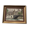 Oil on canvas representing a bridge