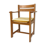 Elm and straw armchair Roland Haeusler for Maison Regain