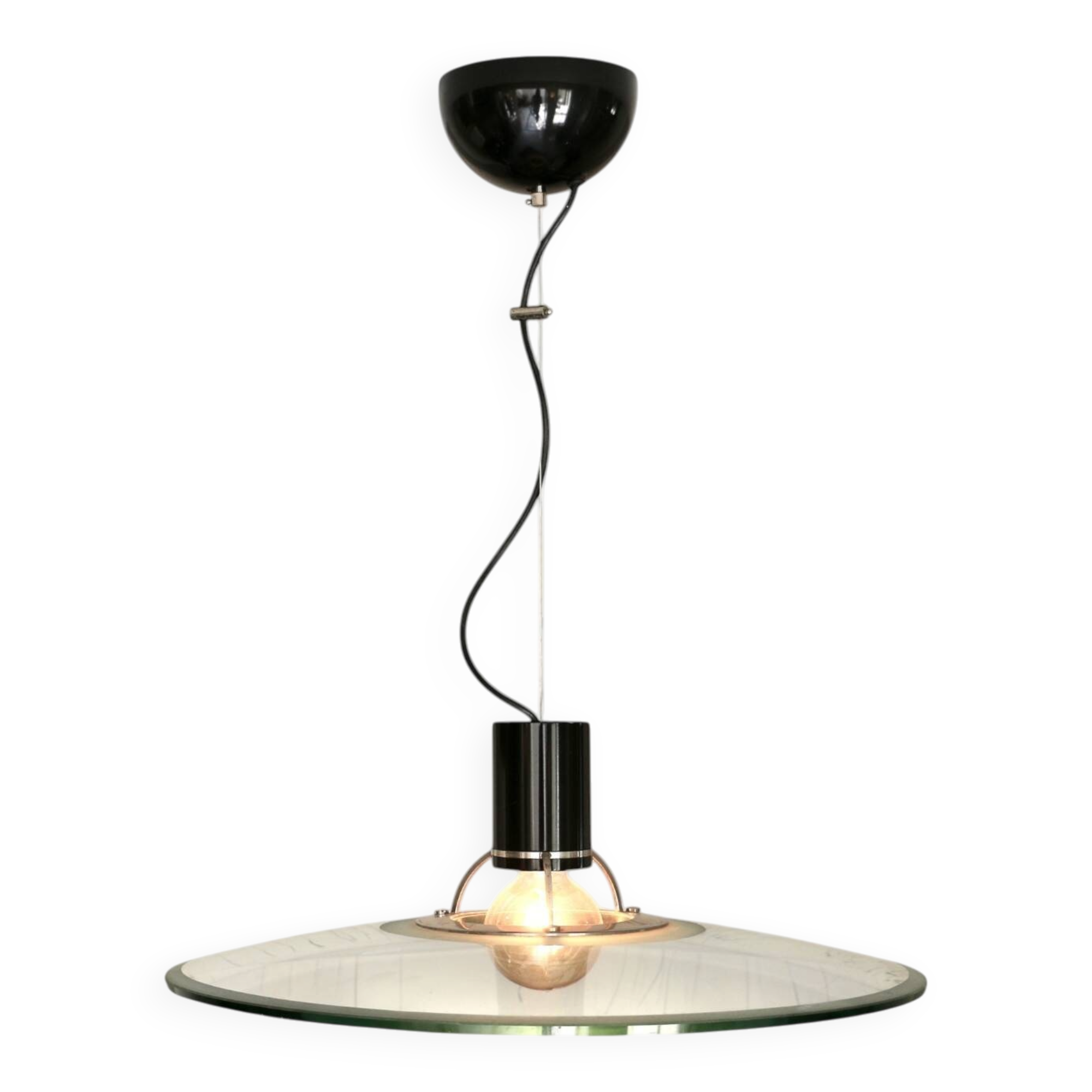 A glass pendant light, Italy 1970s