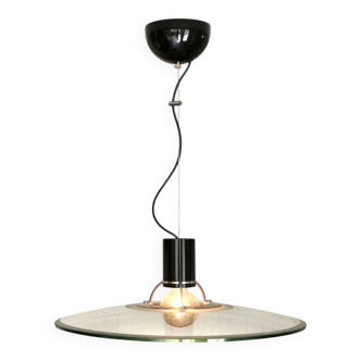 A glass pendant light, Italy 1970s.