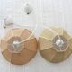 2 "flower" suspensions in vintage 1970s natural fibre.