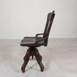 Oak desk chair, studio chair, height adjustable, 1930s
