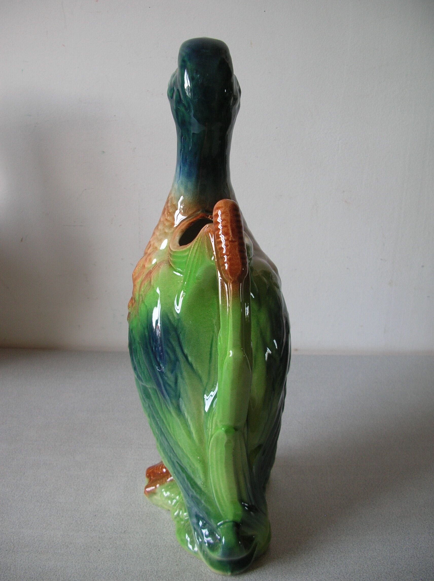 Old pitcher large duck Saint Clément ceramic slurry beautiful colors 33 cm n° 1