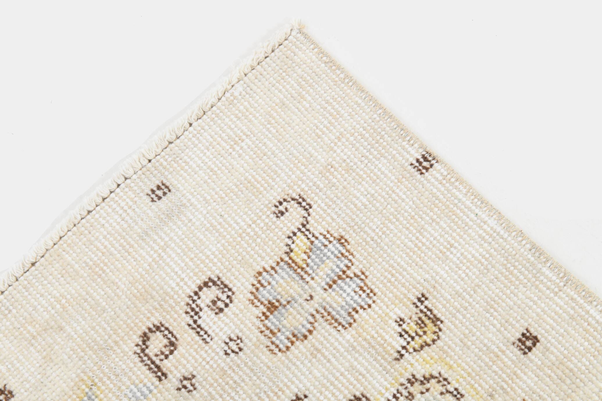 Tapis Turc Vintage Beige, Motif Floral, Tapis de Salon Classique, 170X275Cm