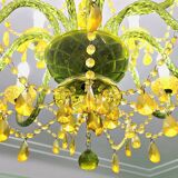 Large chandelier with glass and polypropylene pendants – 14 lights