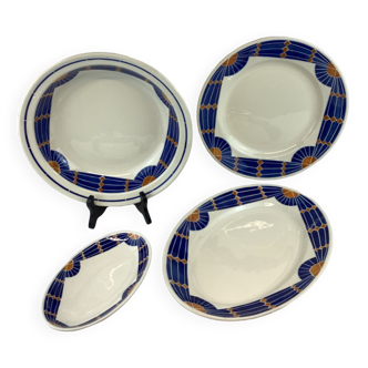 Vintage dish set made in france Badonviller