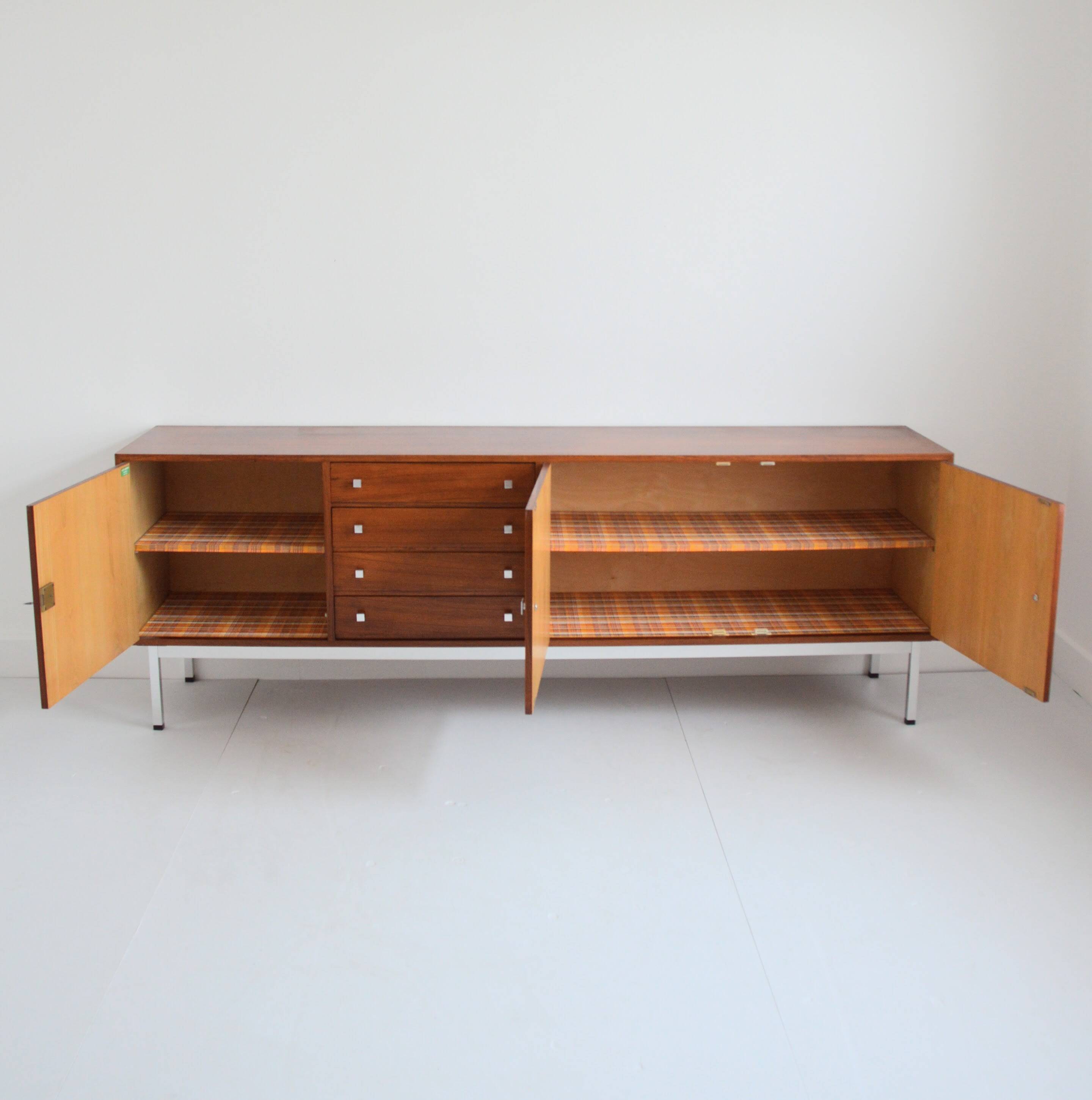 Superb teak and chrome sideboard 1960 vintage Belgium