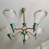 Lustre cônes vert et or 1950