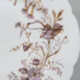 6 Superbes Assiettes Anciennes XIXème En Porcelaine Blanche Décor Oiseaux