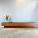 Minimalist XXL lowboard, teak and black top, 1960s