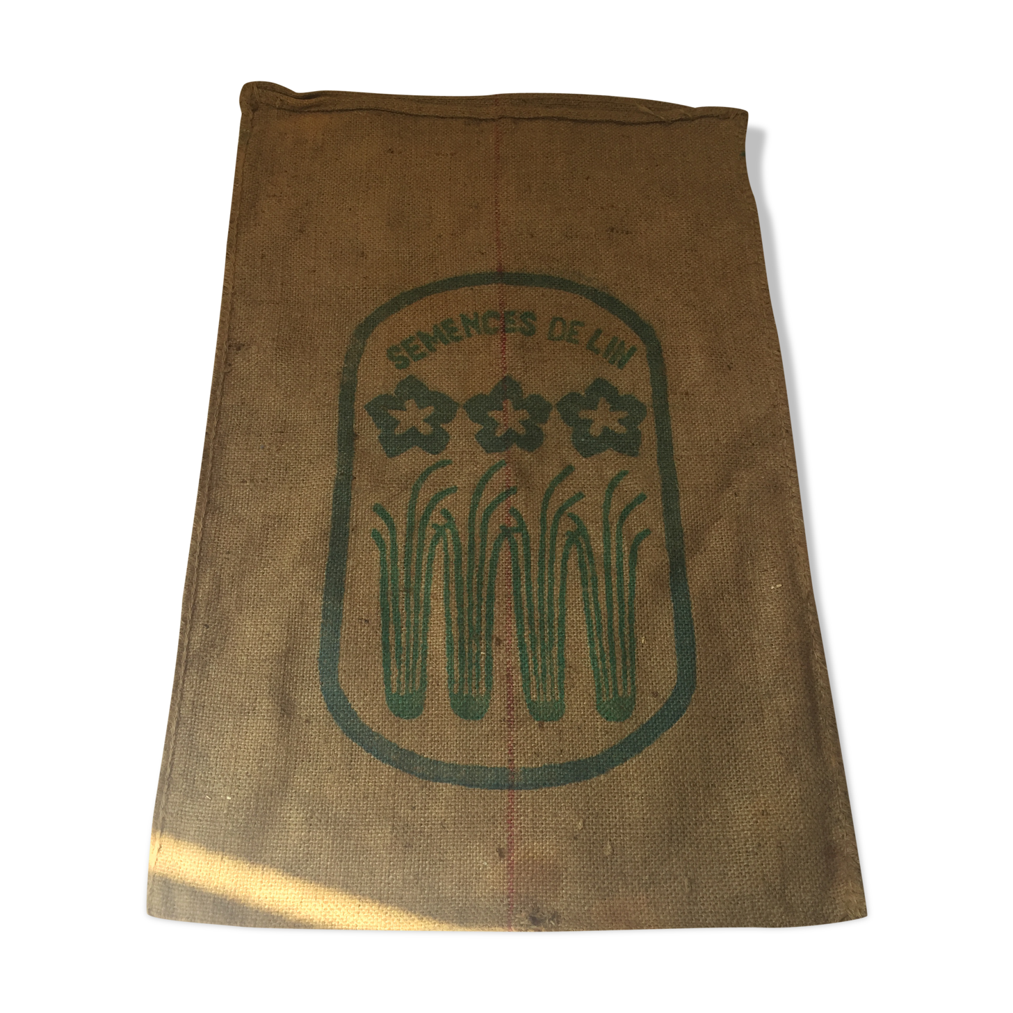 Bag burlap flax seeds