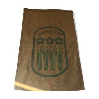 Bag burlap flax seeds