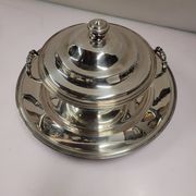 Tureen and round trivet in Christofle silver metal