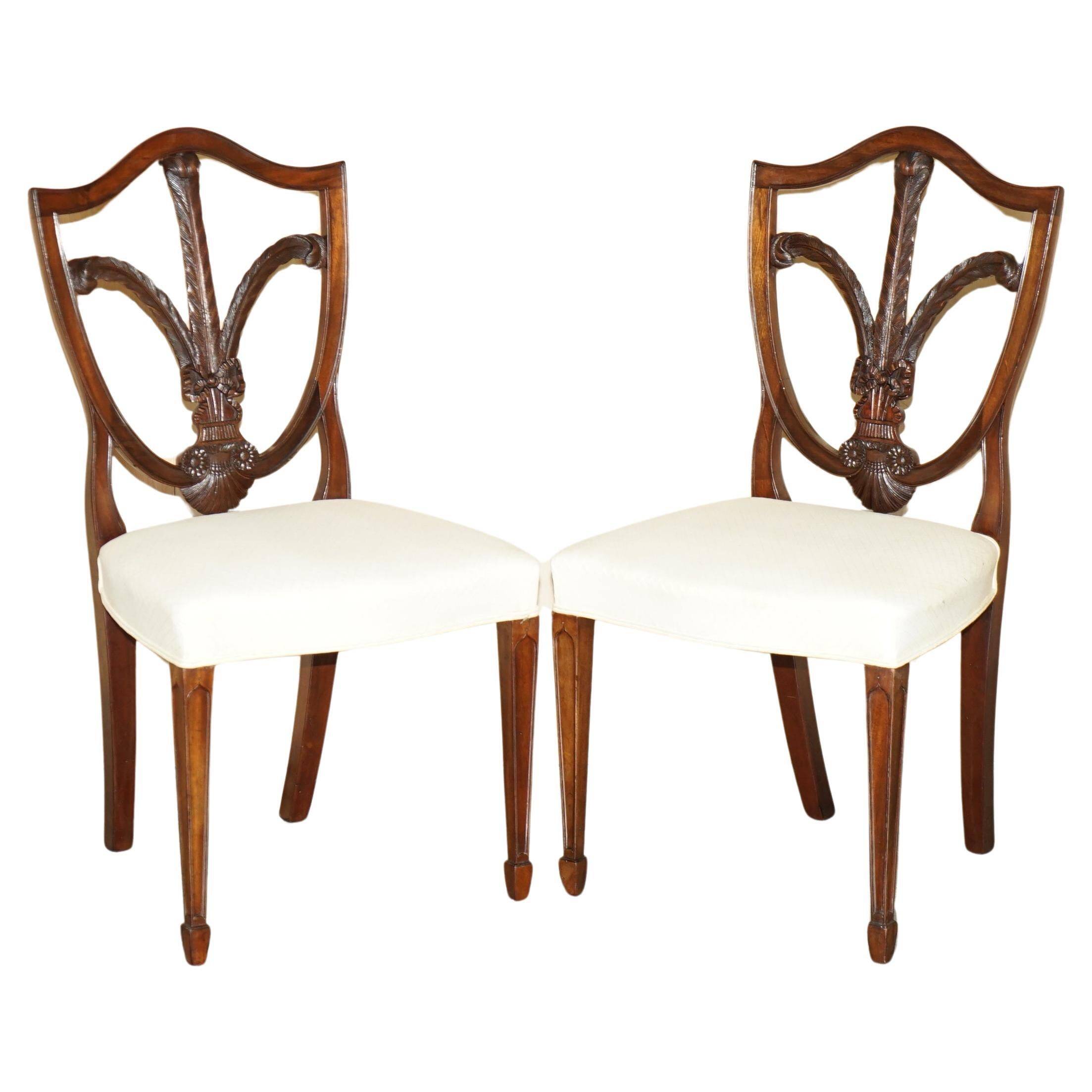 Paire de chaises d'appoint victoriennes George Hepplewhite Prince de Galles