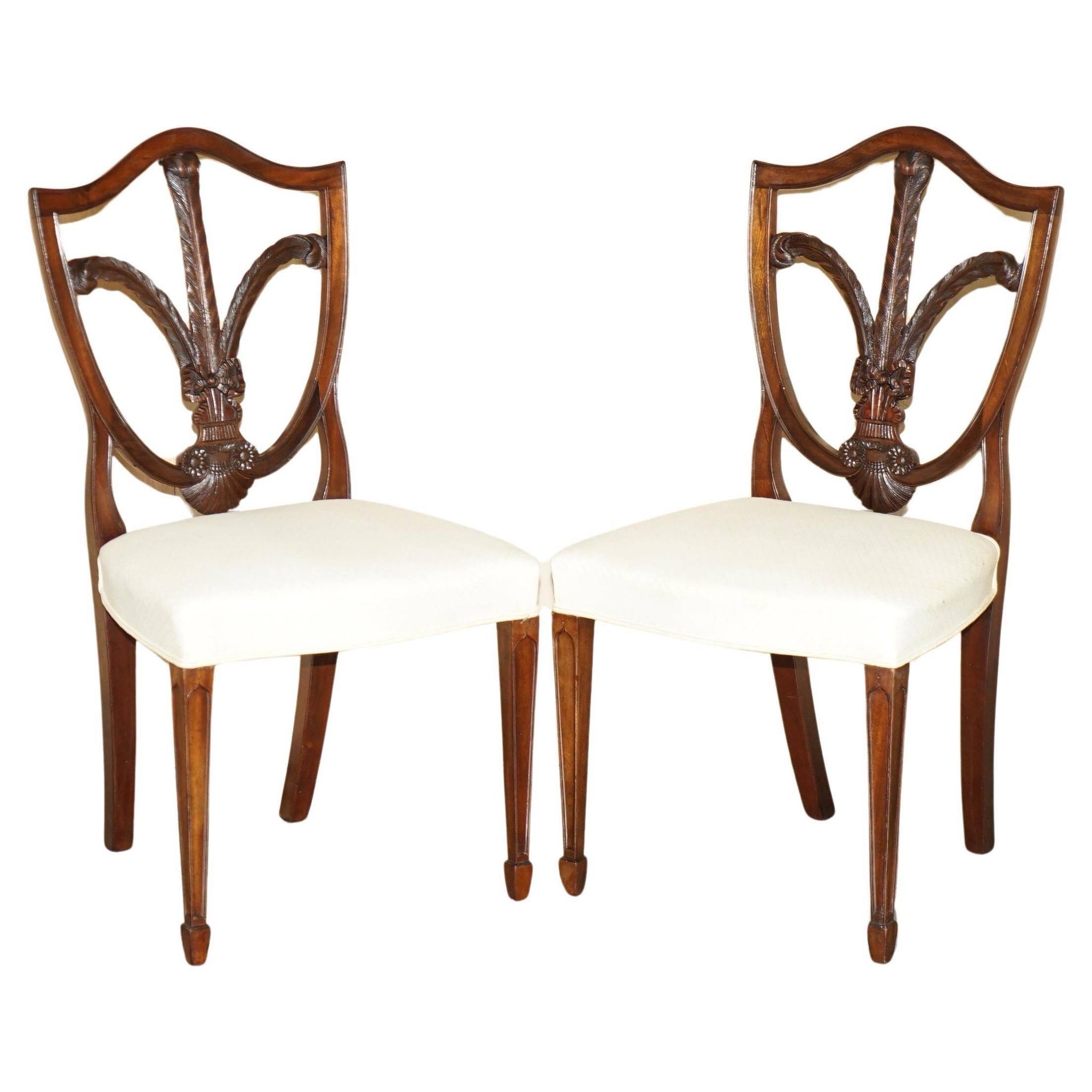 Paire de chaises d'appoint victoriennes George Hepplewhite Prince de Galles