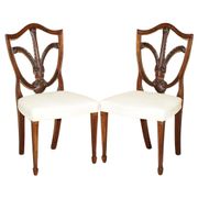 Paire de chaises d'appoint victoriennes George Hepplewhite Prince de Galles