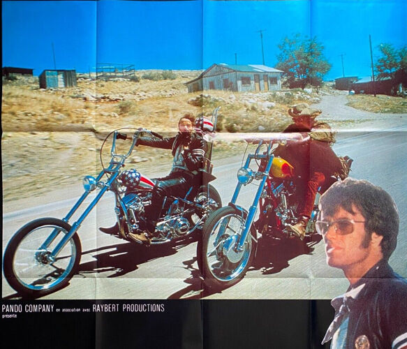 Affiche cinéma "Easy Rider" Dennis Hopper, Jack Nicholson 120x160cm 70's/80's