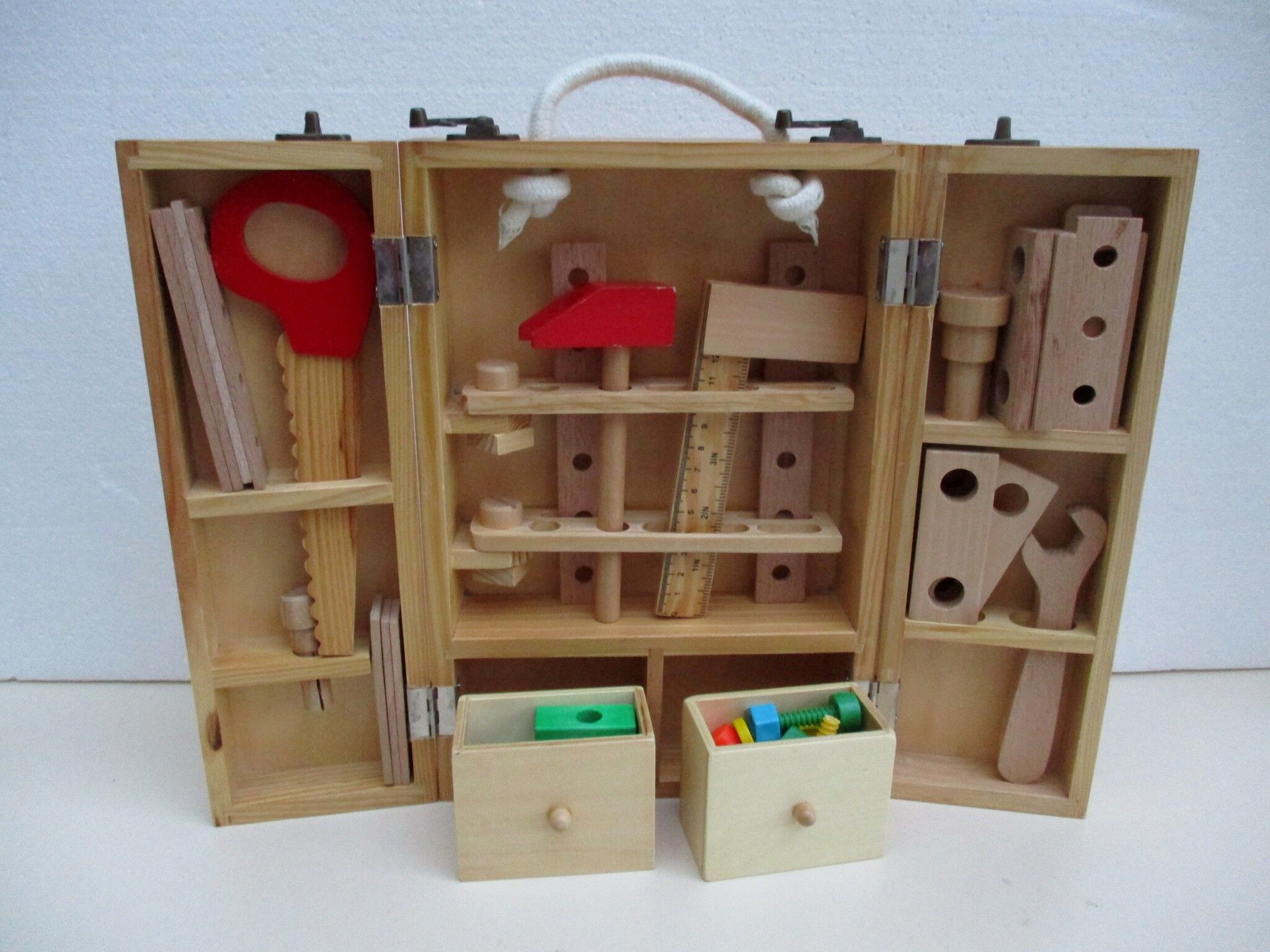 Diy case child, suitcase wooden tools and accessories