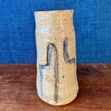 Beautiful stoneware vase glazed by the ceramist Jean Tessier. Late 20th century