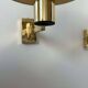 Pair of vintage adjustable wall lights, solid brass, Sweden 1970