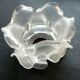 Art Deco art brass carved with acanthus, pink tulip in colorless glass