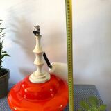 Vintage opaline chandelier ceiling light from the 70s