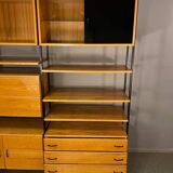 Modular bookcase with vintage wardrobe 60