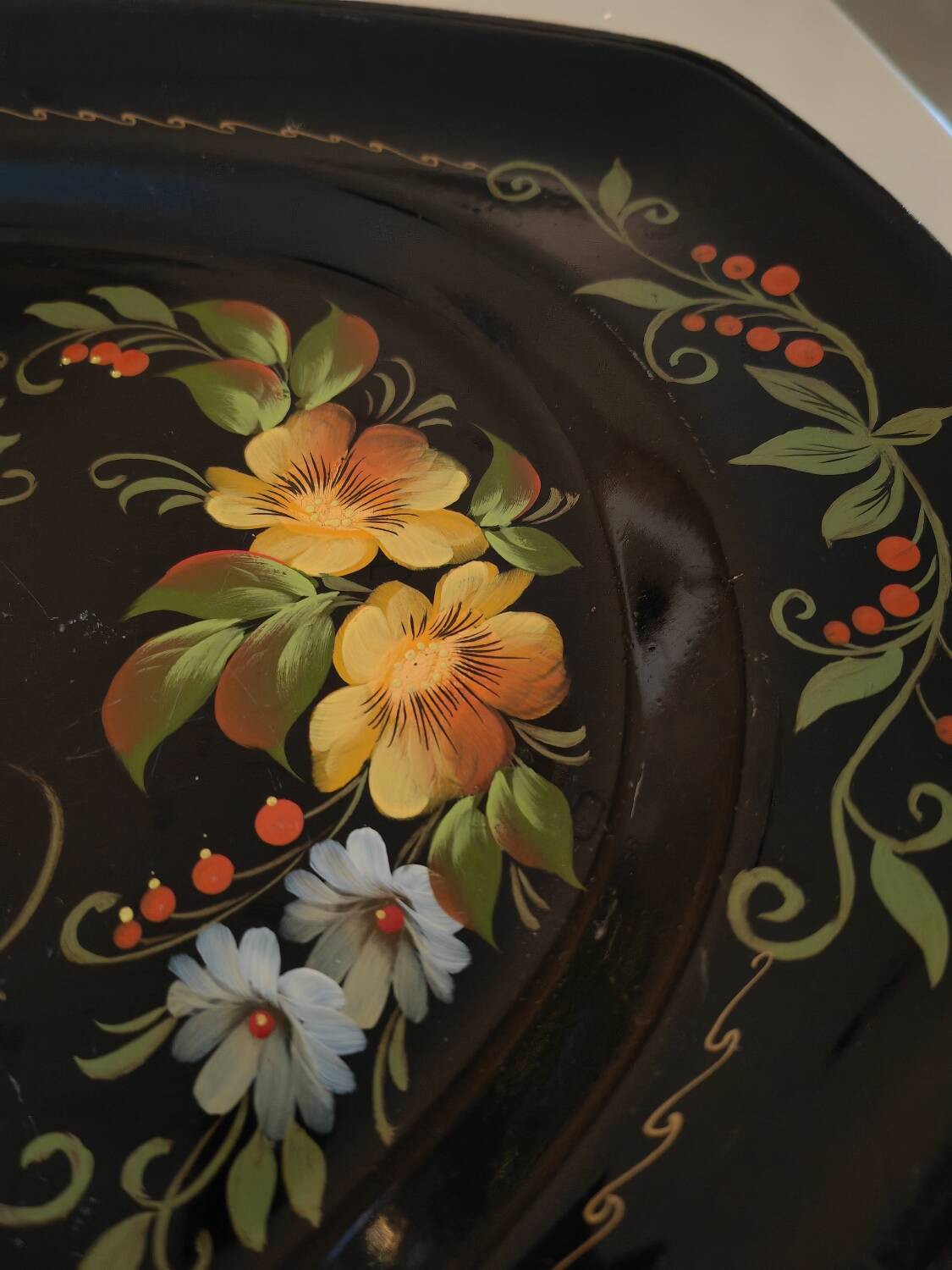Russian painted metal tray