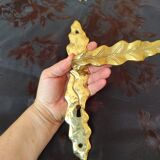 Large bronze door handle with cover plate