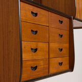 Ergo Wall Unit in teak with 6 shelves and 2 cabinets by John Texmon for Blindheim Møbelfabrikk, 2 ba
