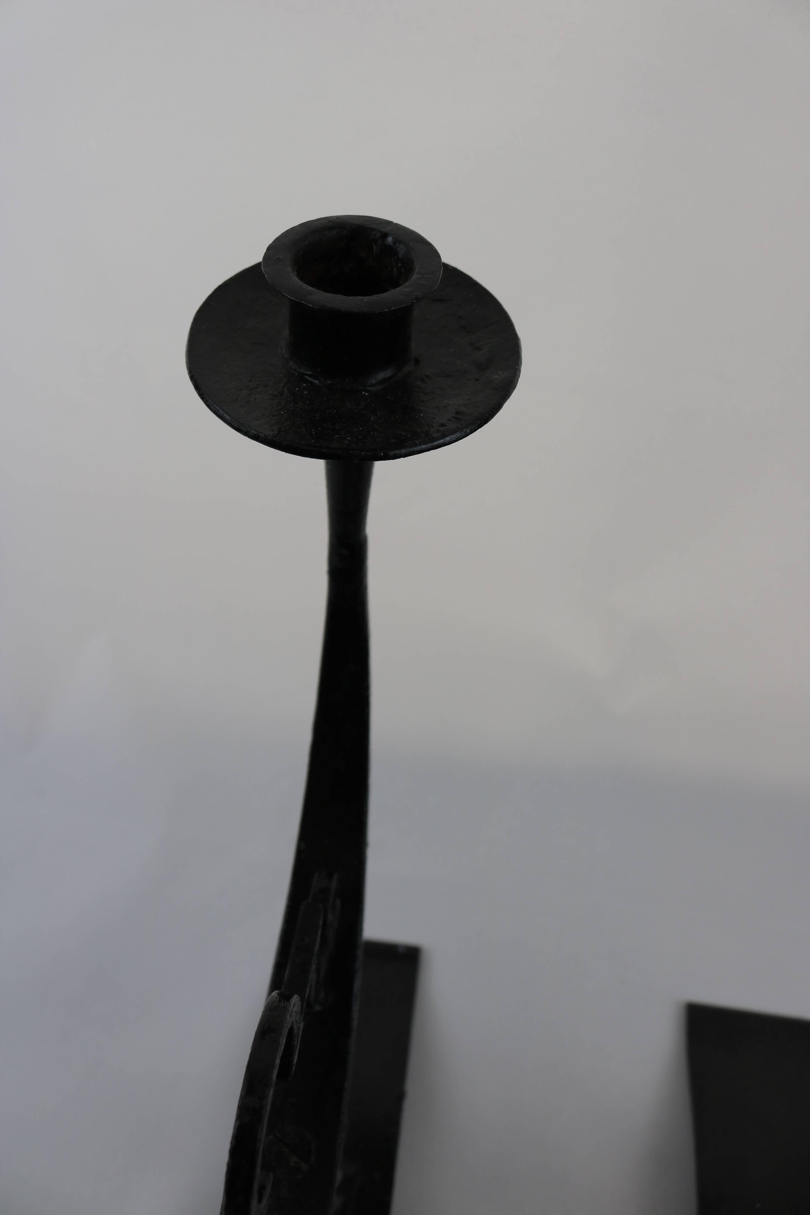 Vintage wrought iron candlesticks