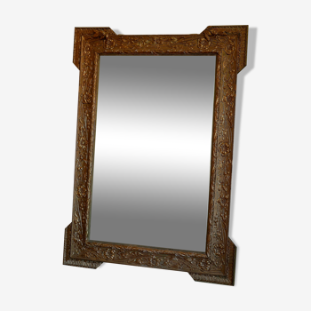 Old mirror wooden gold 105x75cm