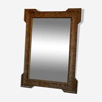 Miroir ancien en bois doré 105x75cm