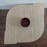 Large travertine coffee table drop shape