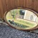 Vintage oval mirror – Patinated gold floral decorative frame