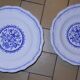 Service of 8 flat plates and 2 blue gien dishes