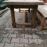 Farmhouse table with solid oak benches