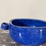Plat en grès émaillé bleu