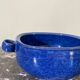 Blue glazed stoneware dish