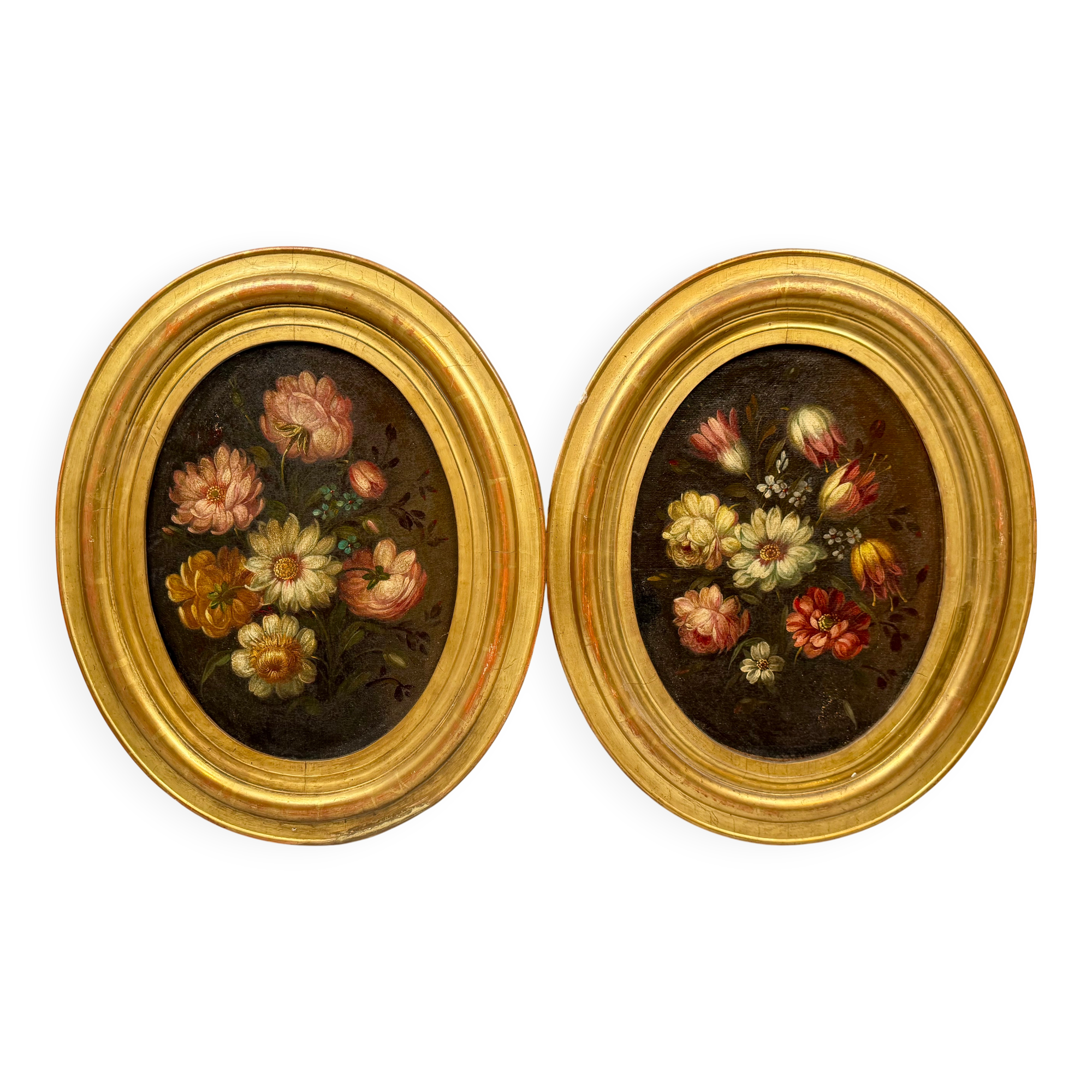 Paire de natures mortes florales