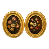 Paire de natures mortes florales