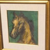 Portrait de cheval pur-sang, peinture à l'huile