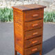 Wooden storage unit with 5 drawers, vintage wooden chest of drawers