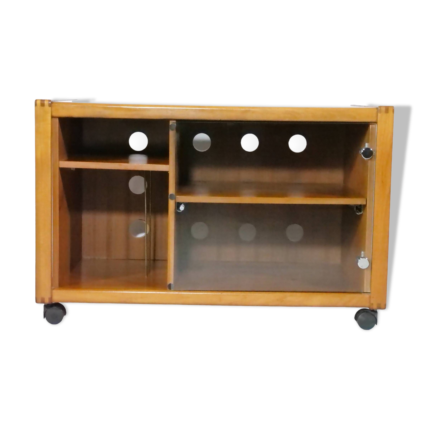 Buffet audio pour meuble phonographe design danois en teck, années 1960