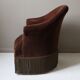 Fauteuil crapaud  & ottoman vintage velours brun profond