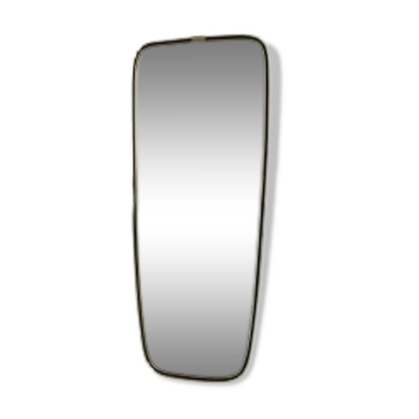 Miroir vintage avec bord en aluminium doré, années 1960