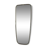 Miroir vintage avec bord en aluminium doré, années 1960